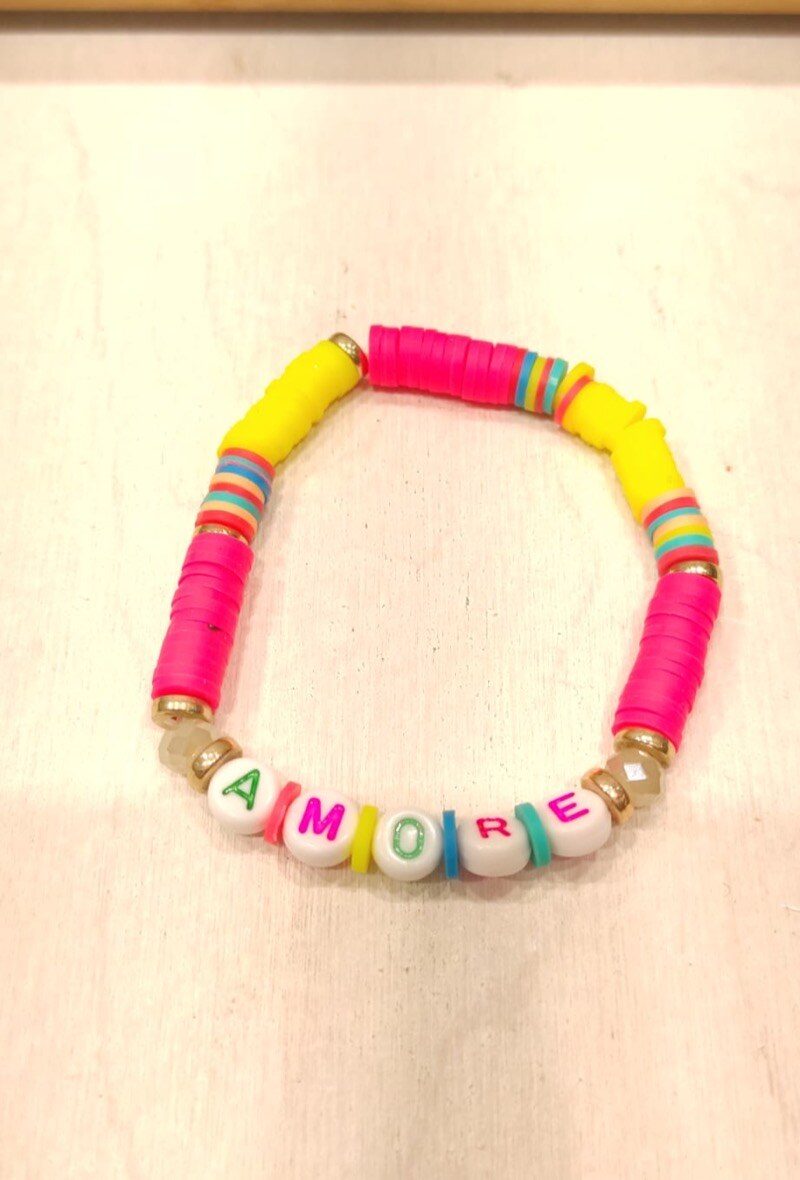 37579 Pulsera elástica AMORE - Fucsia - 1 - formato grande
