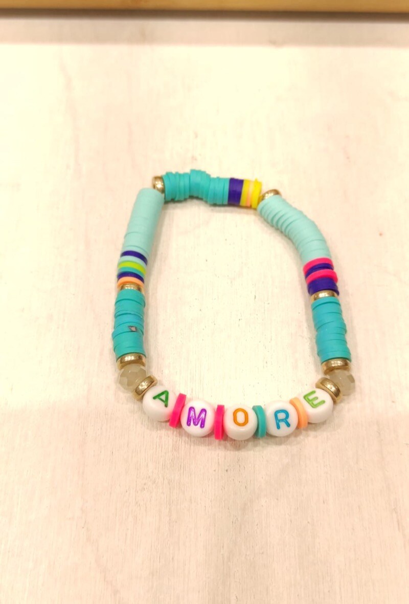 37579 Pulsera elástica AMORE - Turquesa - 1 - formato grande