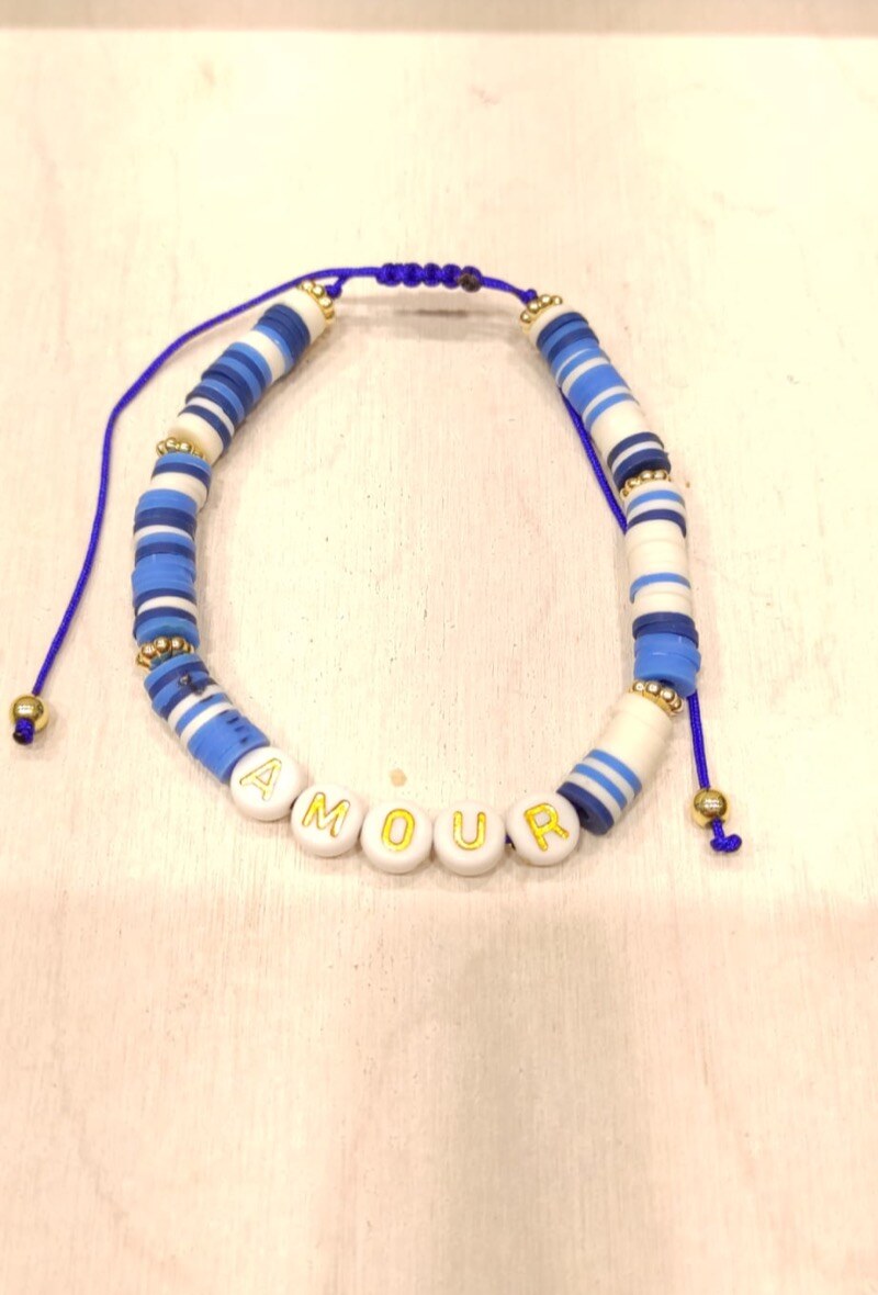 39905 Elastisches Armband LIEBE - Blau - 1 - Großformat