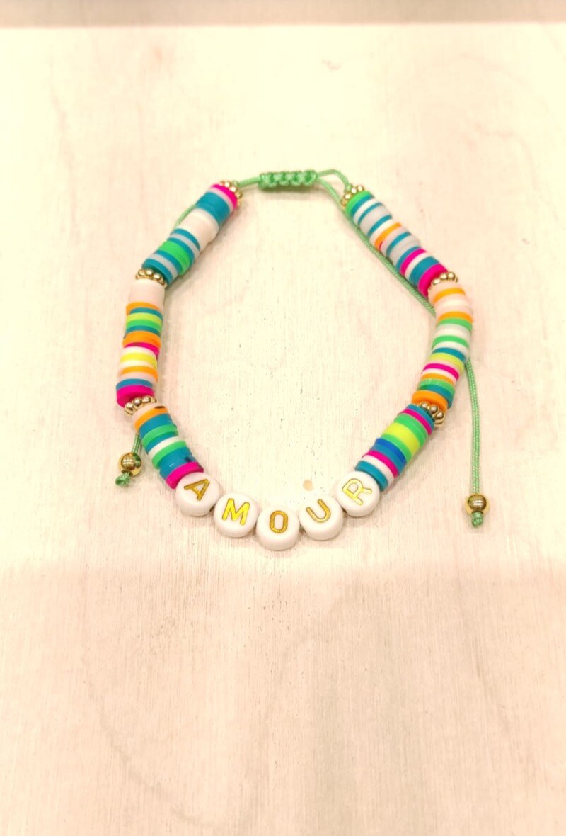 39905 Elastisches Armband LIEBE - Karomuster 1 - Miniaturansicht
