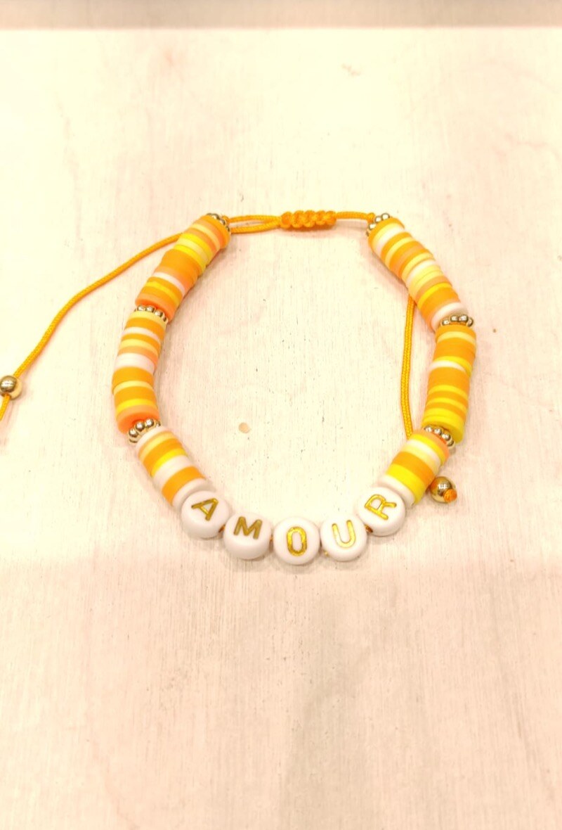 39905 Elastisches Armband LIEBE - Gelb - 1 - Großformat