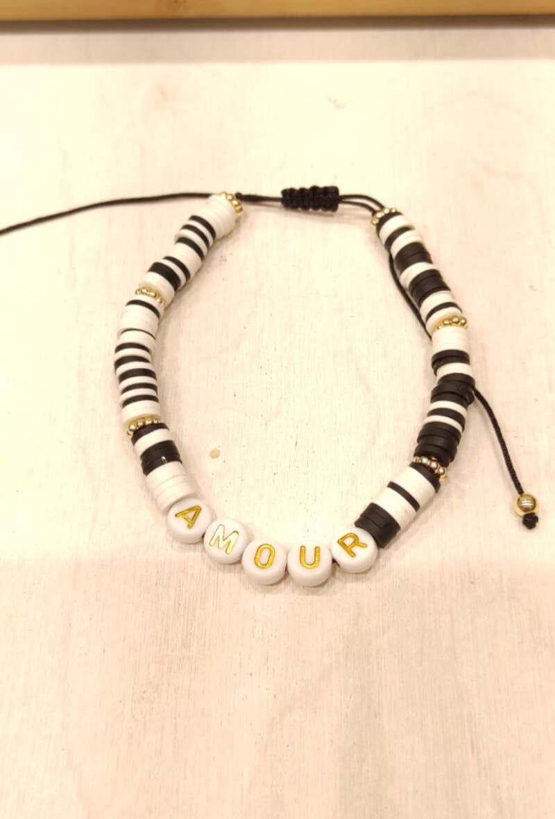 39905 Elastisches Armband LIEBE - Schwarz - 2 - Großformat