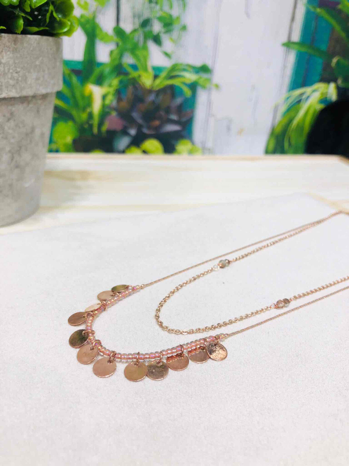 Wholesaler Loya Bijoux - Necklace double Ninon in Golden with fine gold