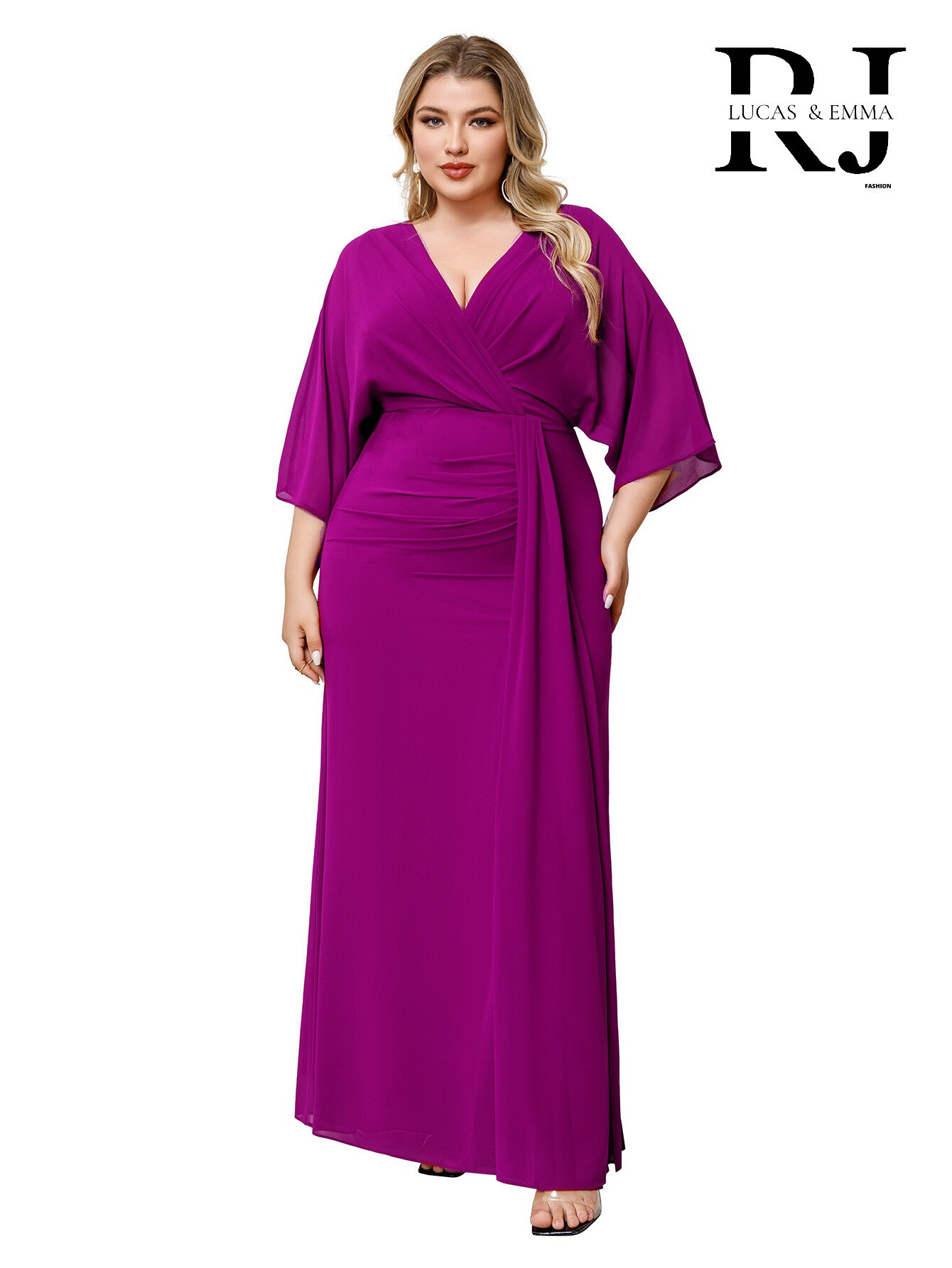 Großhändler REVEROSE by Lucas & Emma - Langes Abendkleid in Übergröße
