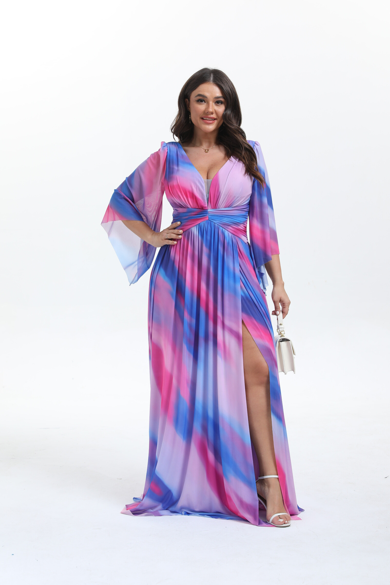 Mayorista Lucas & Emma | RJ&CO - Vestido largo estampado talla grande Faro