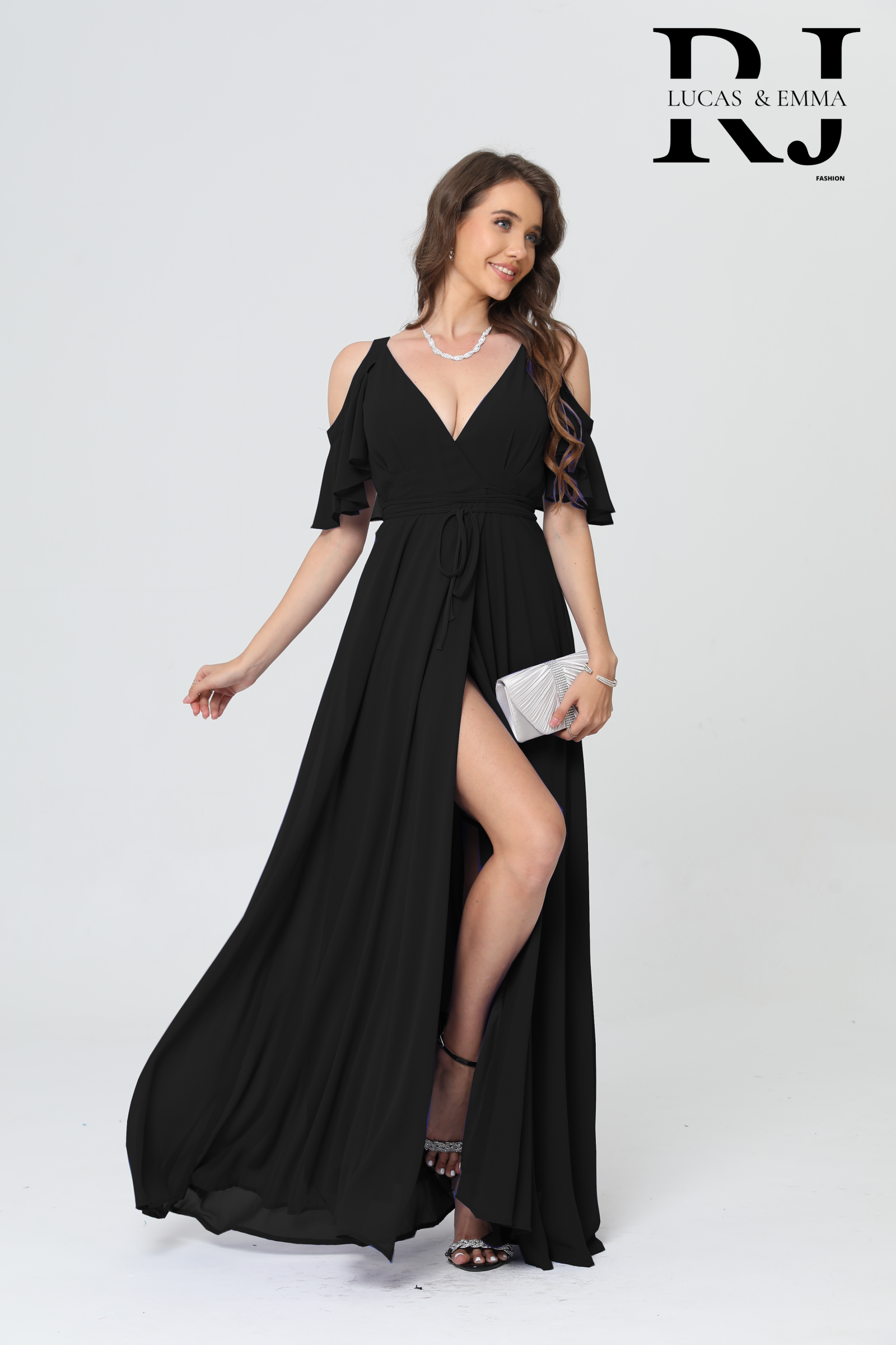 Großhändler REVEROSE by Lucas & Emma - Langes Kleid mit freier Schulter