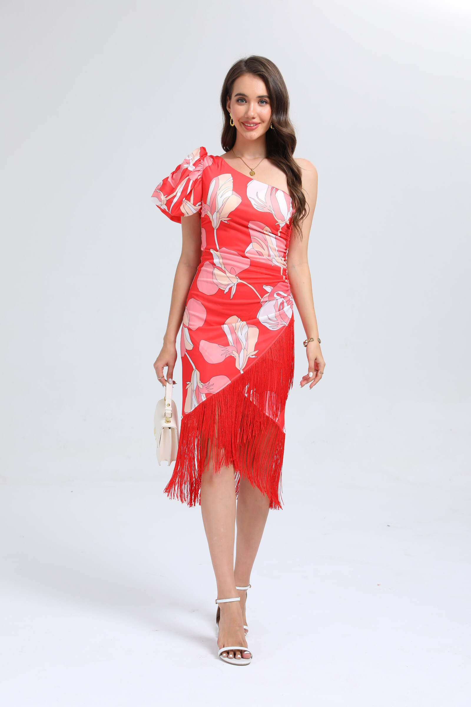 Wholesaler Lucas & Emma | RJ&CO - Asymmetrical printed mid-length dress