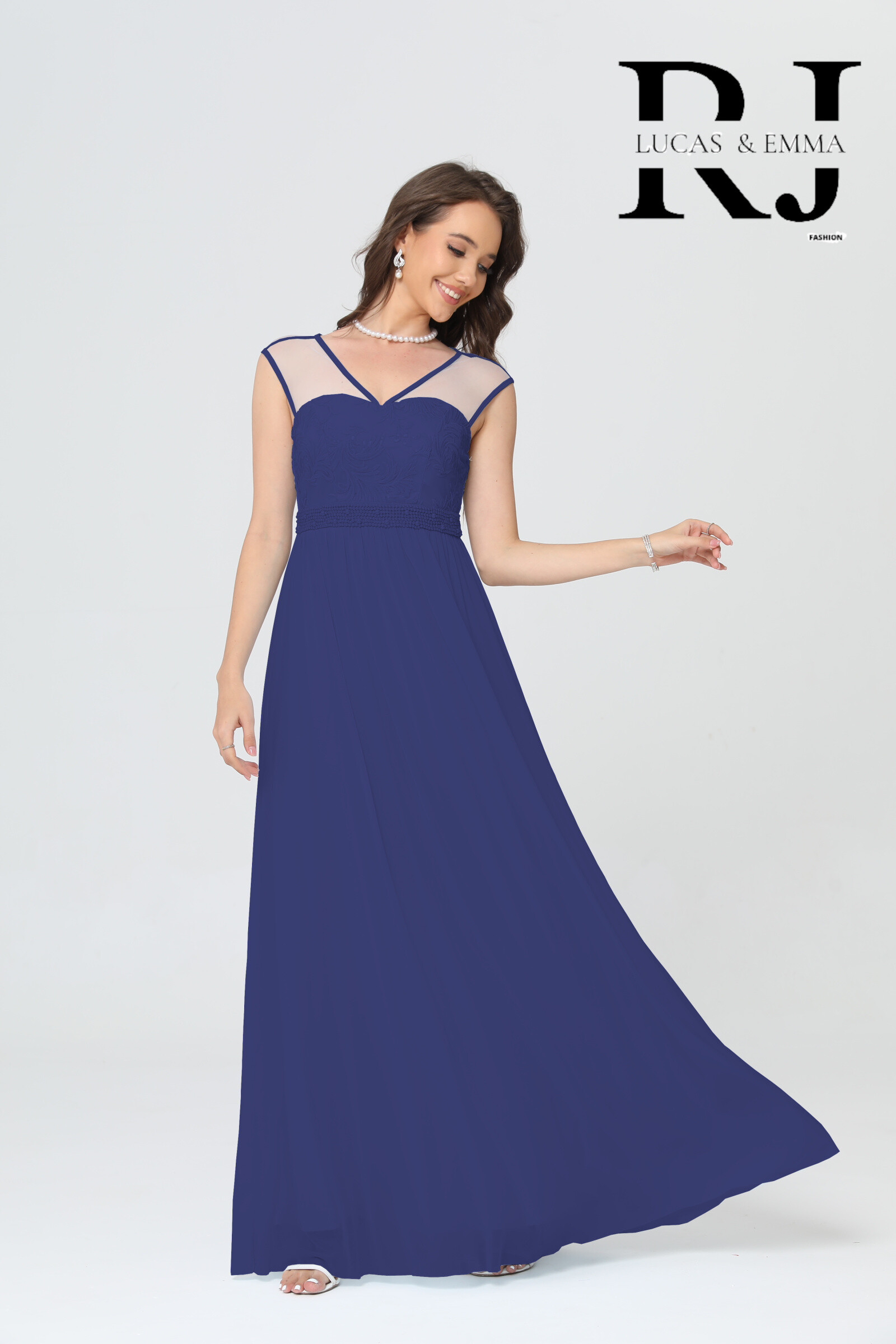 Grossista REVEROSE by Lucas & Emma - Abito da cerimonia con trasparenza Bustier per elegante ospite di nozze