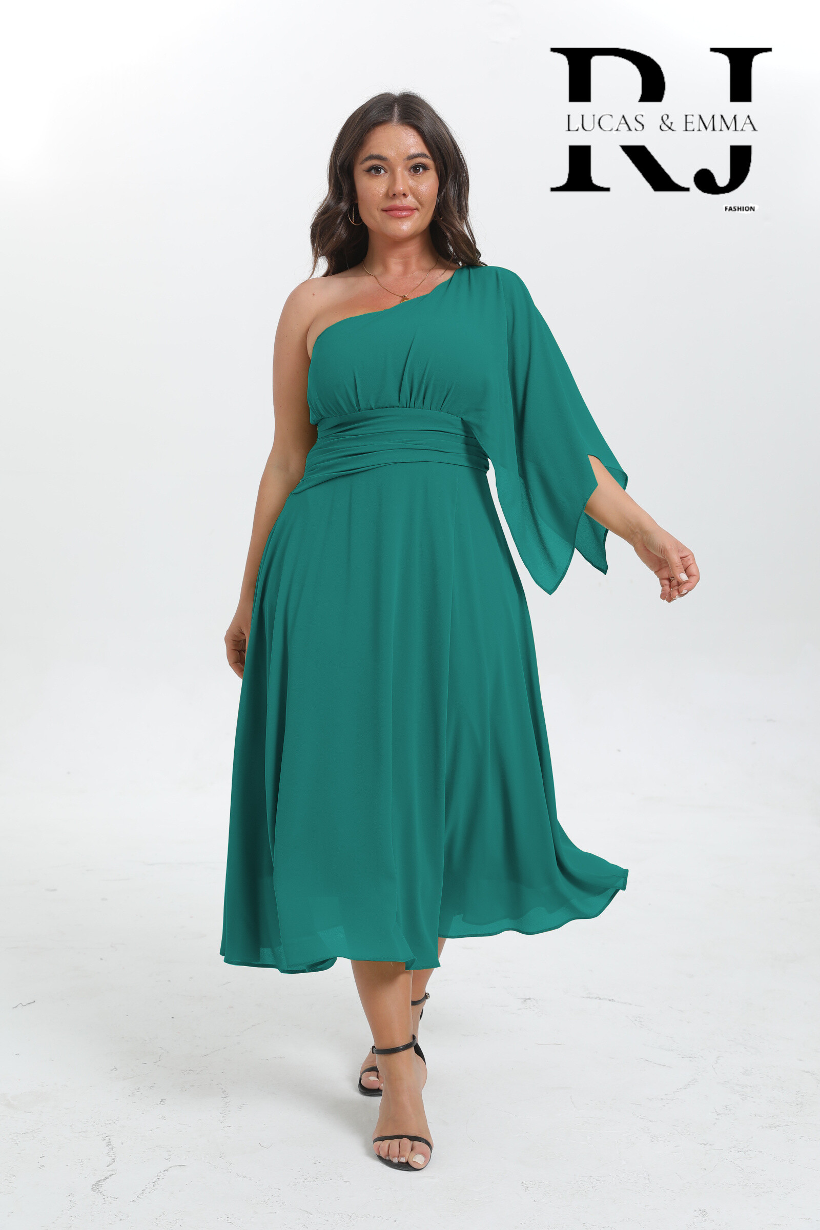 Mayorista REVEROSE by Lucas & Emma - Vestido midi talla grande