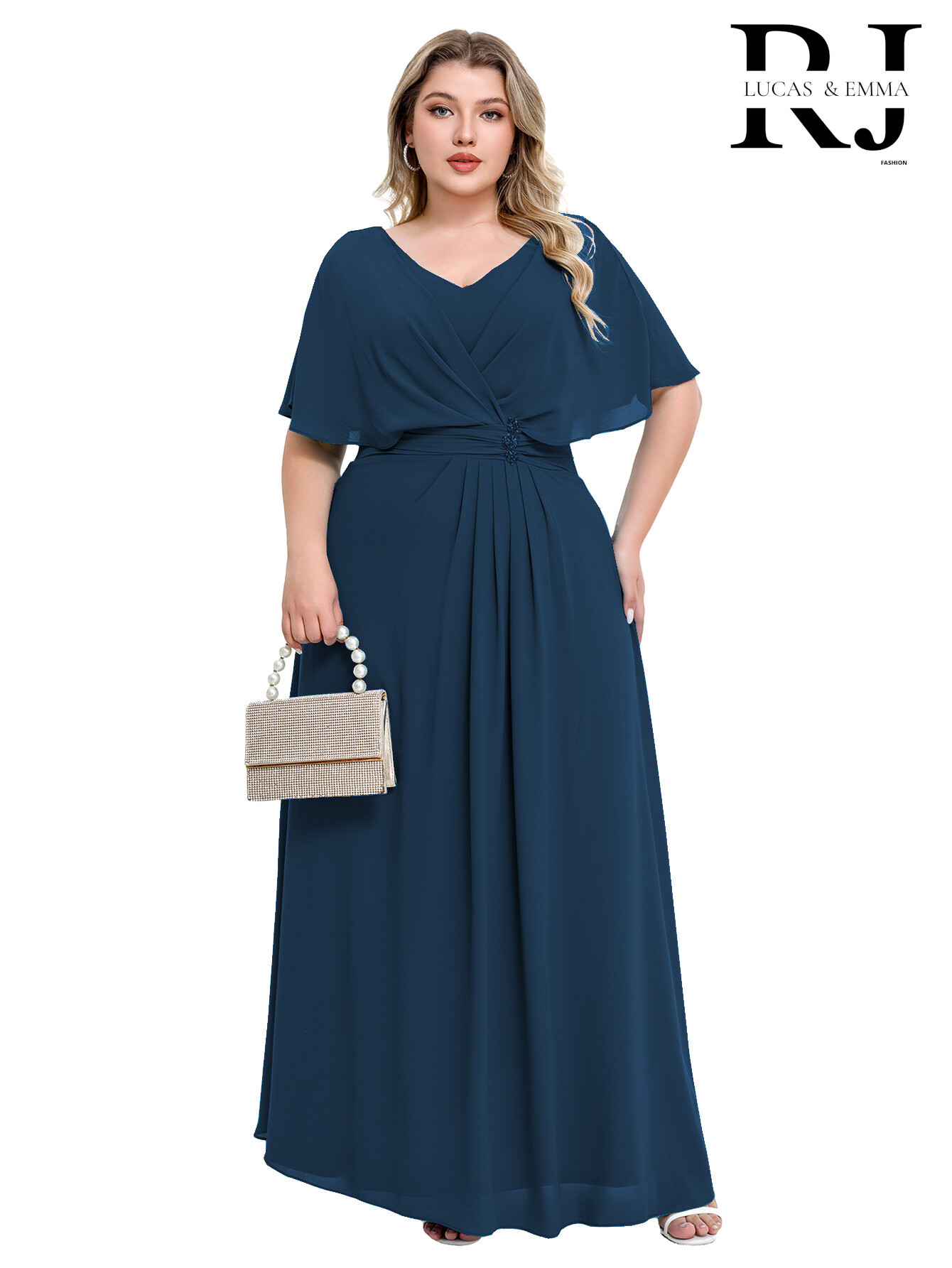 Mayorista REVEROSE by Lucas & Emma - Vestido de cintura grande en el lado elegante y moderno - Chantilly 2260