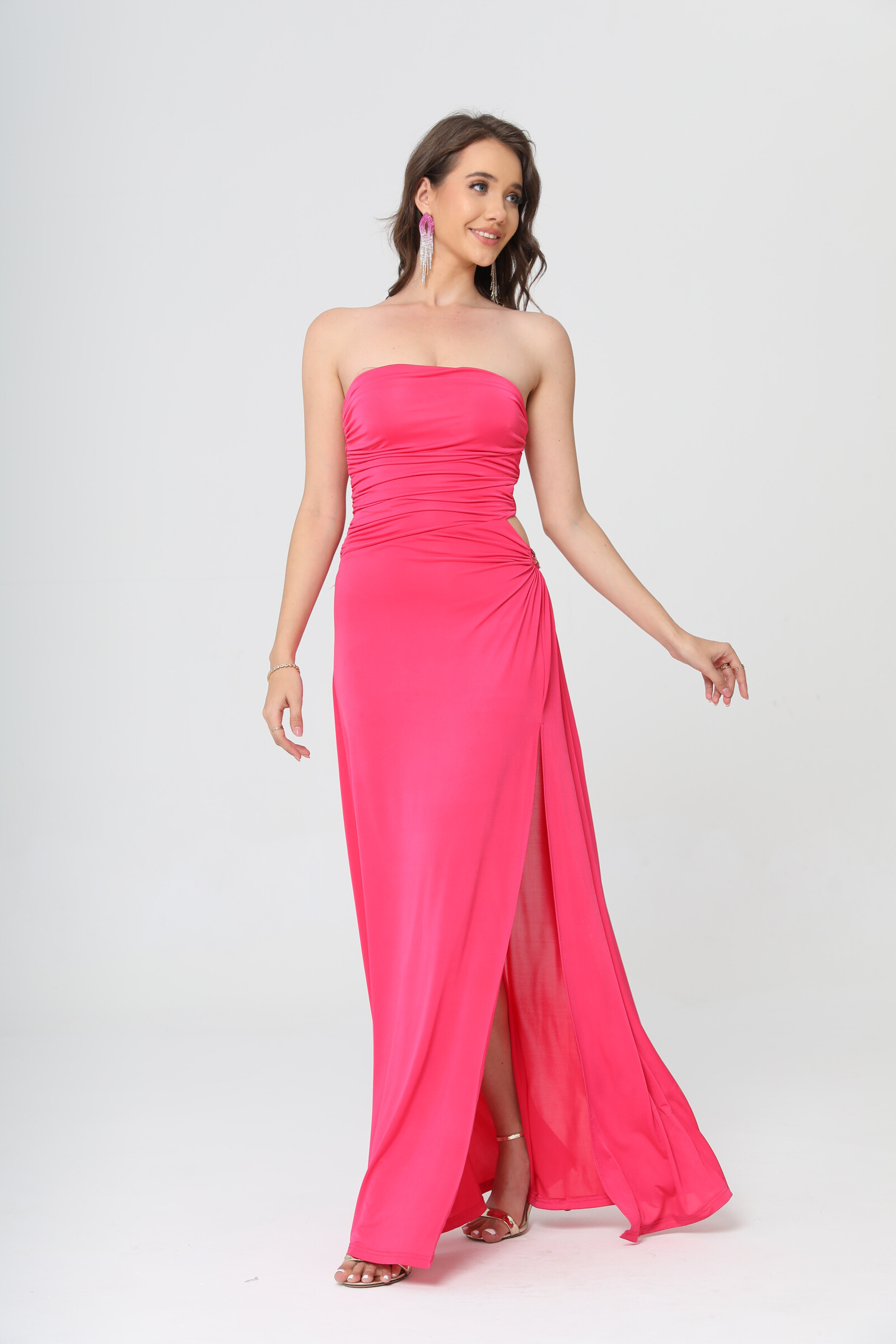 Wholesaler Lucas & Emma | RJ&CO - Long strapless dress with back cut