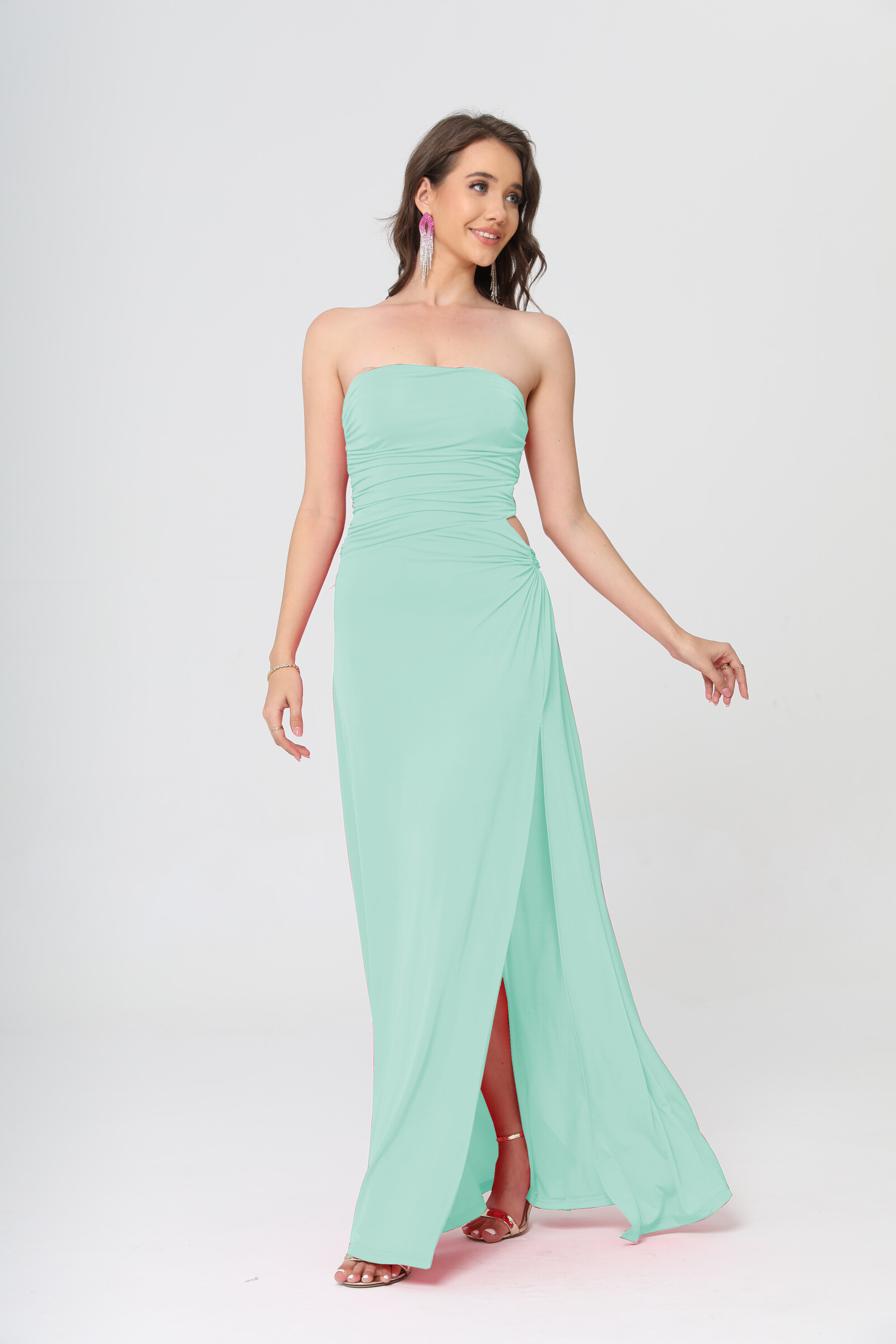 Grossiste Lucas & Emma | RJ&CO - Robe longue bustier avec entaille au dos - Calédonie