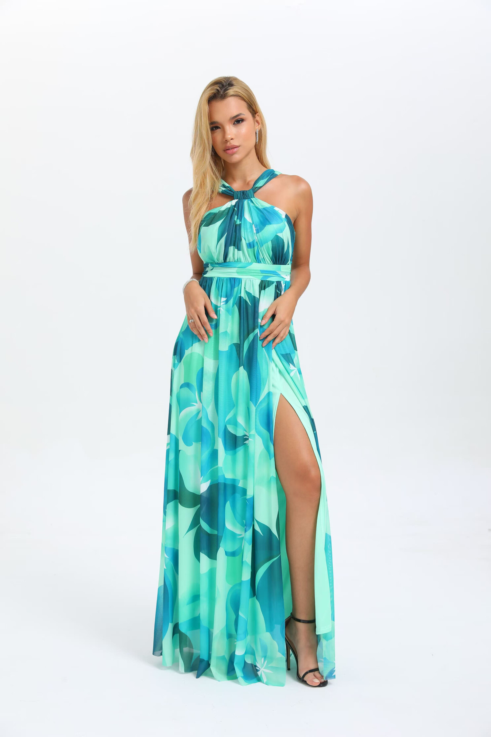 Wholesaler Lucas & Emma | RJ&CO - Printed dress with large flower motif for summer ceremony
