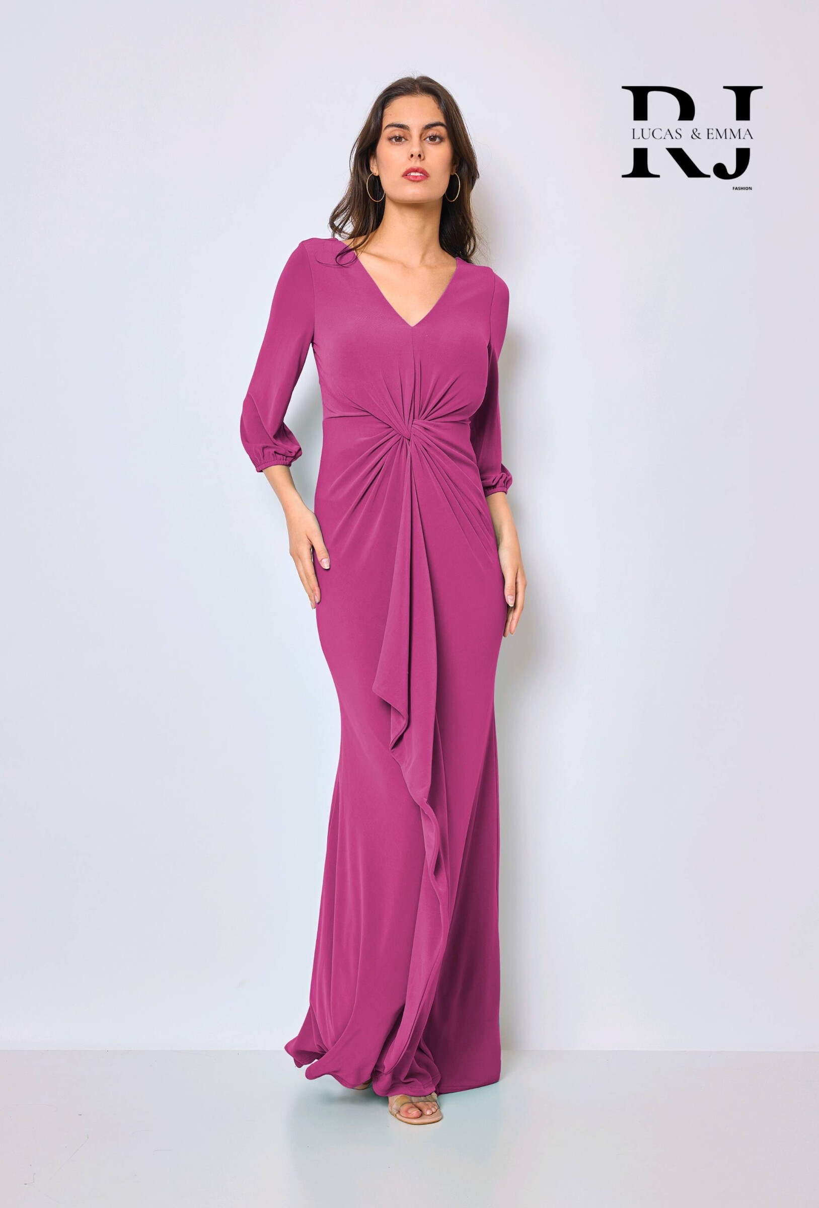 Grossiste Lucas & Emma | RJ&CO - Robe de cérémonie cocktail longue avec manche mi longue Nairobi