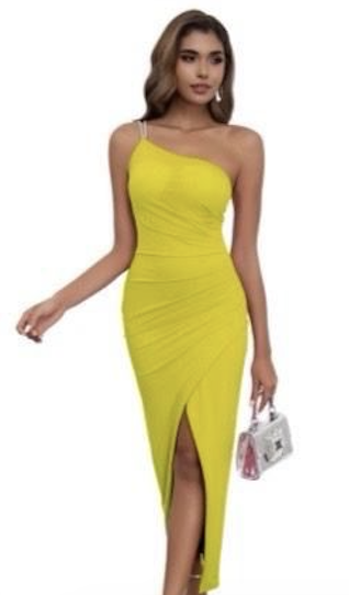 Wholesaler Lucas & Emma | RJ&CO - Tight and sexy asymmetrical evening dress - Valdivia