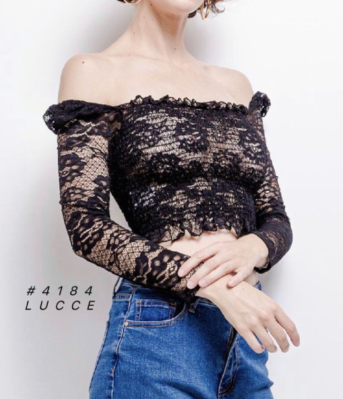 Wholesaler LUCCE Outlet - Cropped blouse in lace