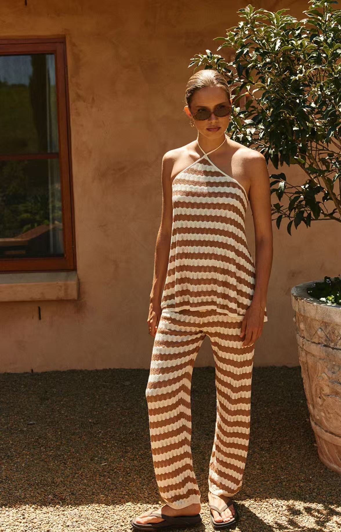 Mayorista LUCCE - Pantalones de crochet a rayas