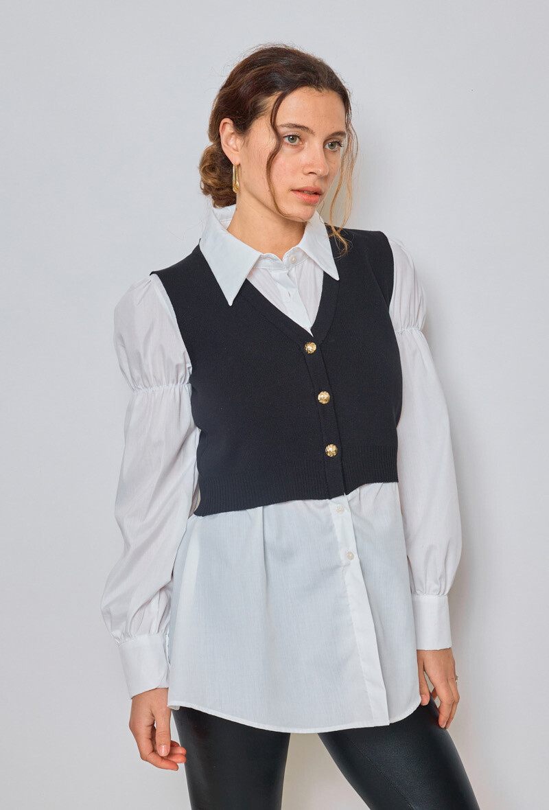 Grossista LUCCE - 2 su 1 camicia gilet