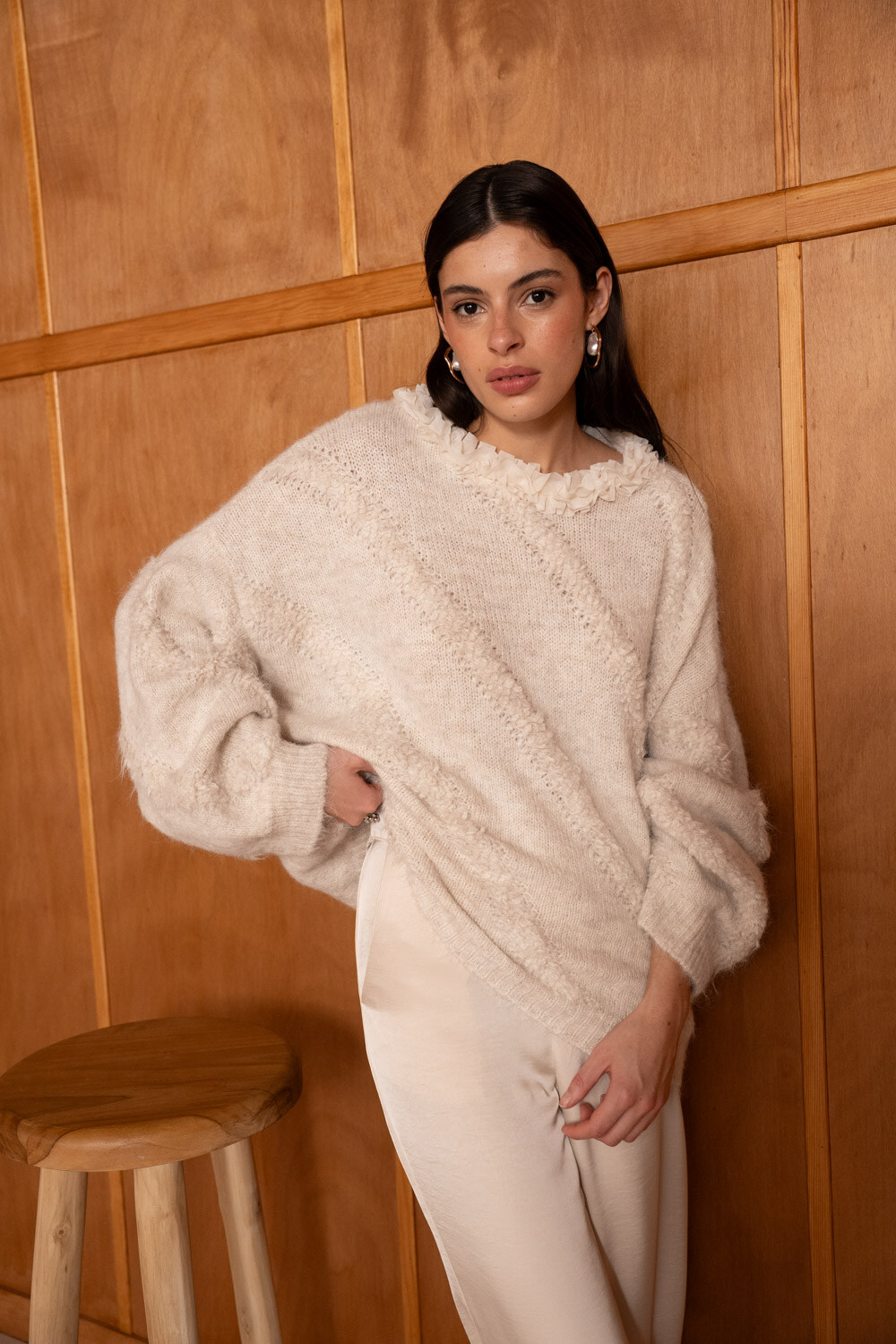 Grossiste LUCCE - Pull ample avec détails