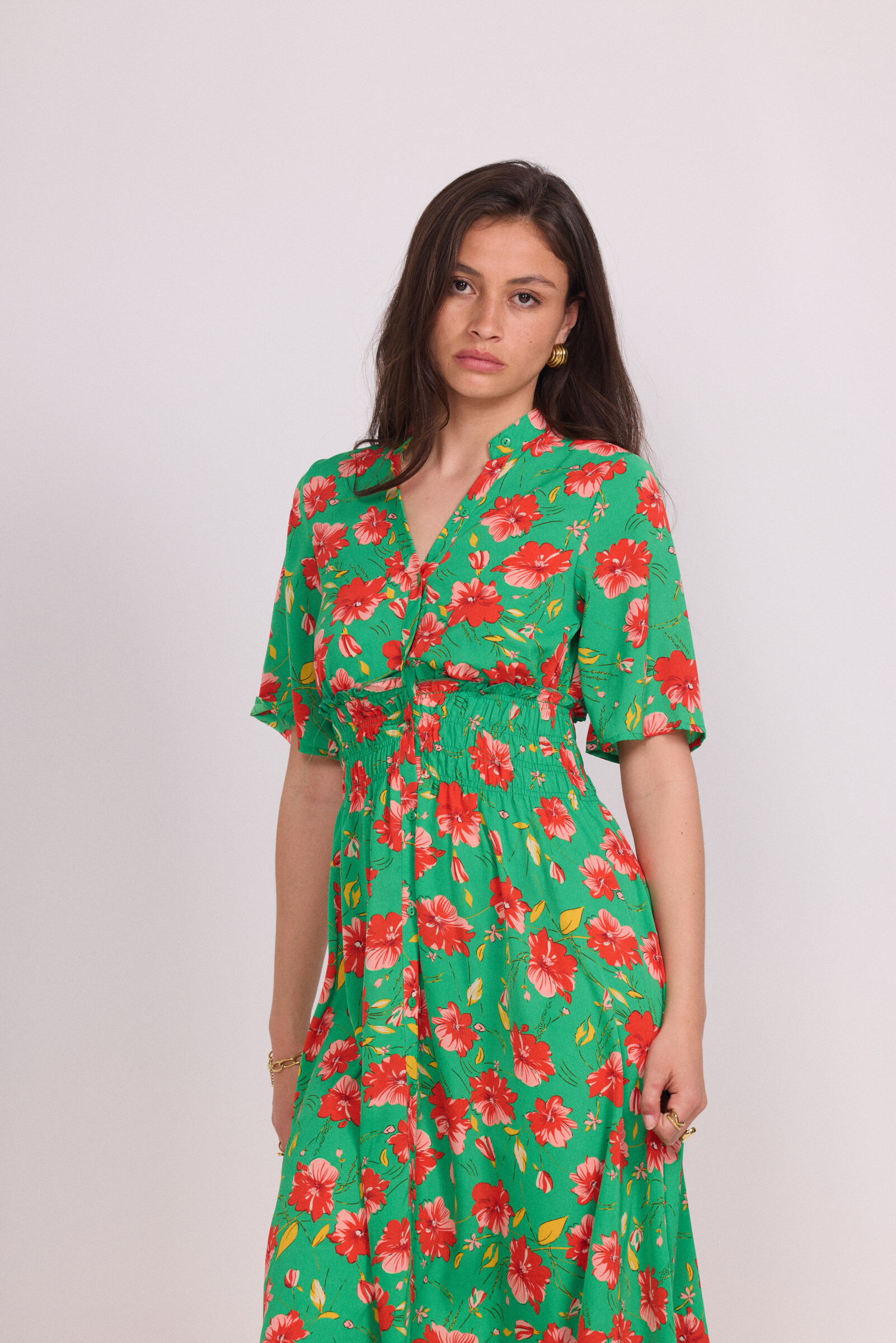 Grossiste LUCCE - Robe fleurie mi longue