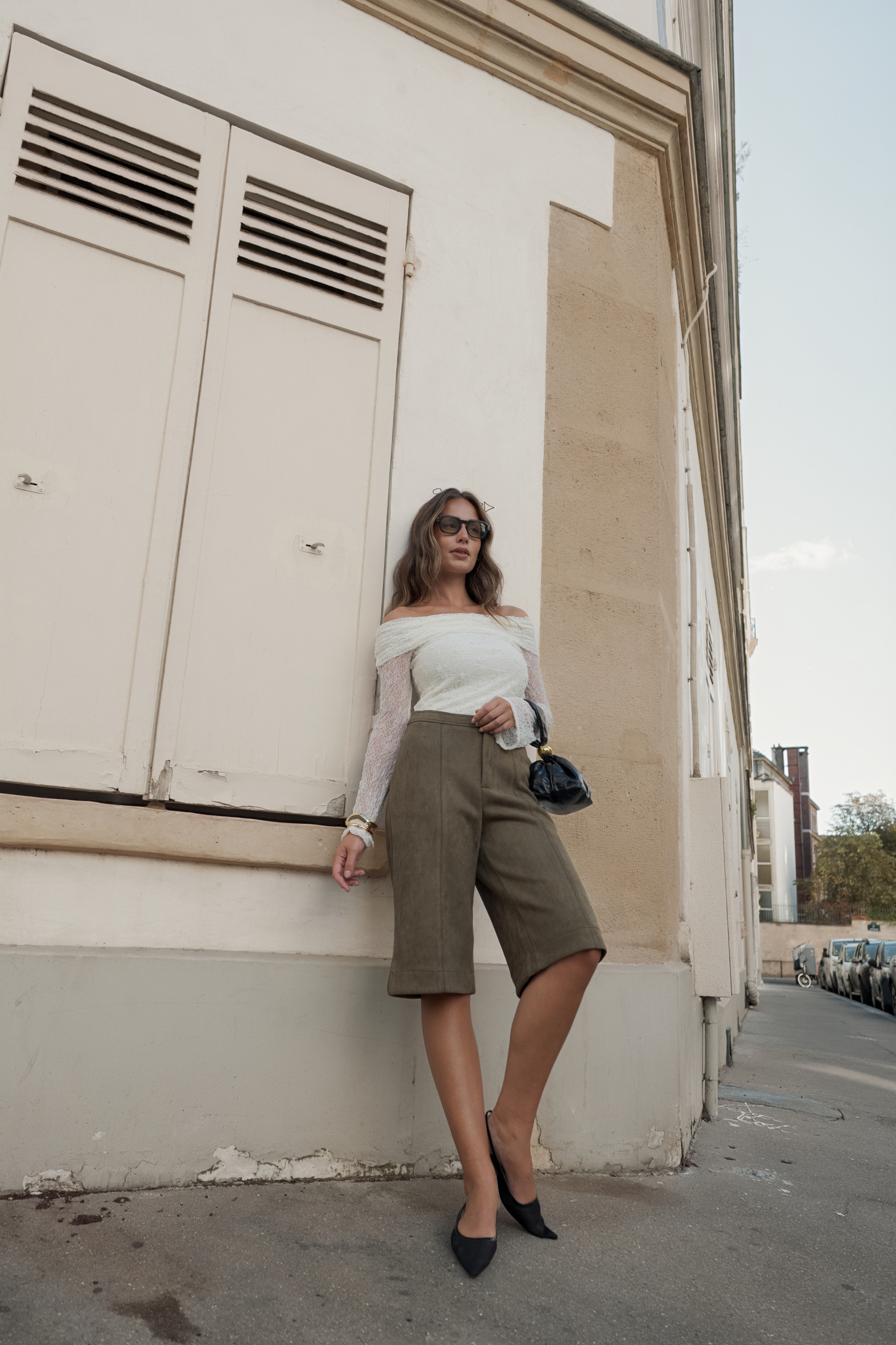Wholesaler LUCCE - Suede Bermuda shorts
