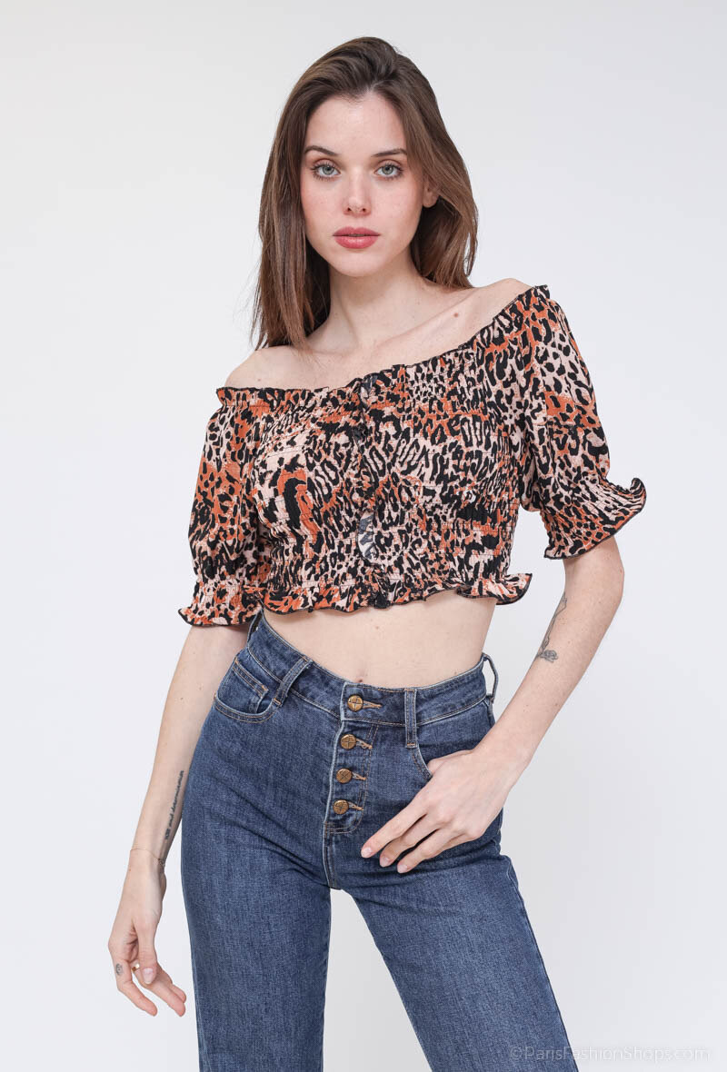 Wholesaler LUCCE - Leopard printed crop top