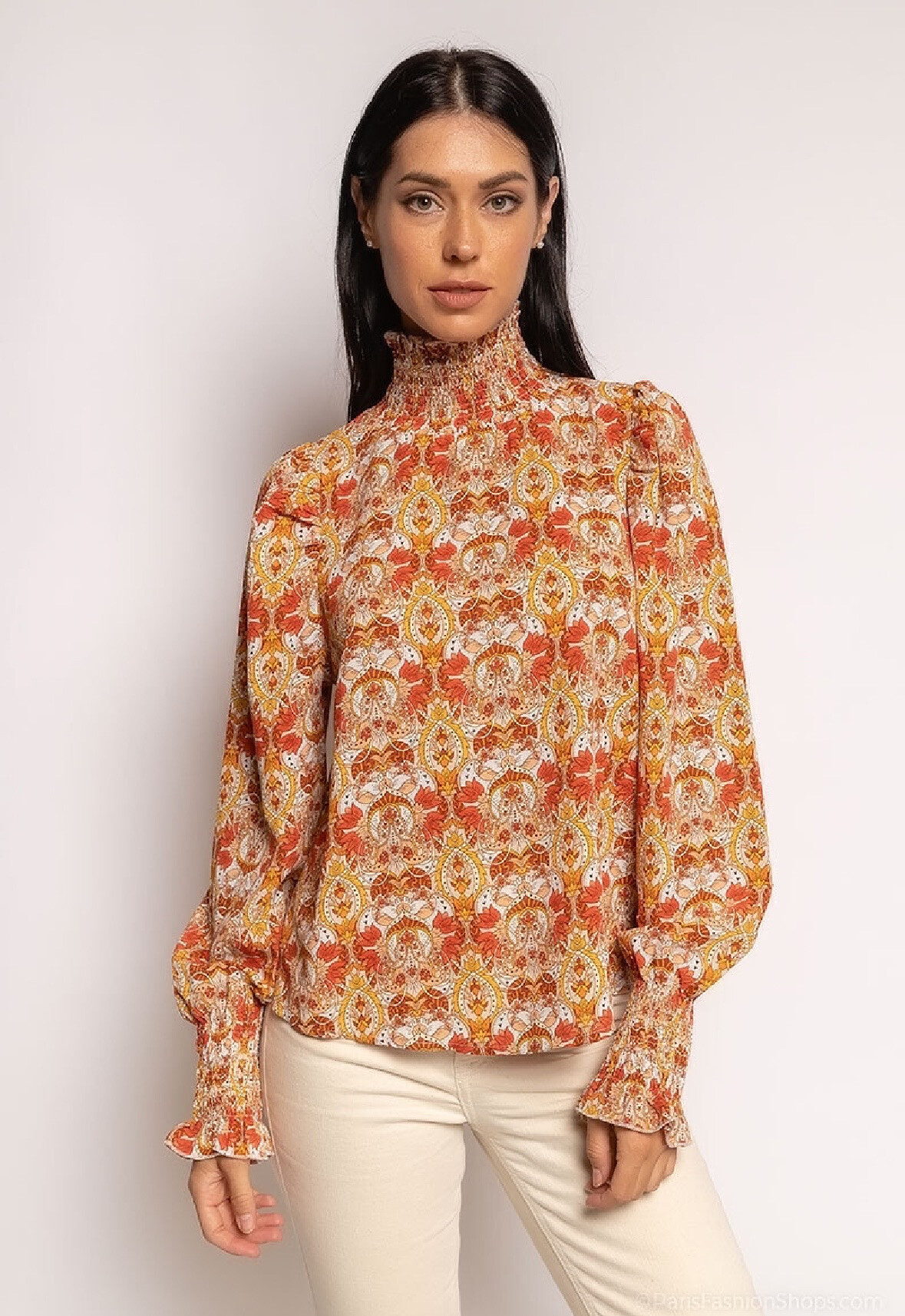 Grossiste LUCCE - Blouse imprimée avec manches bouffantes