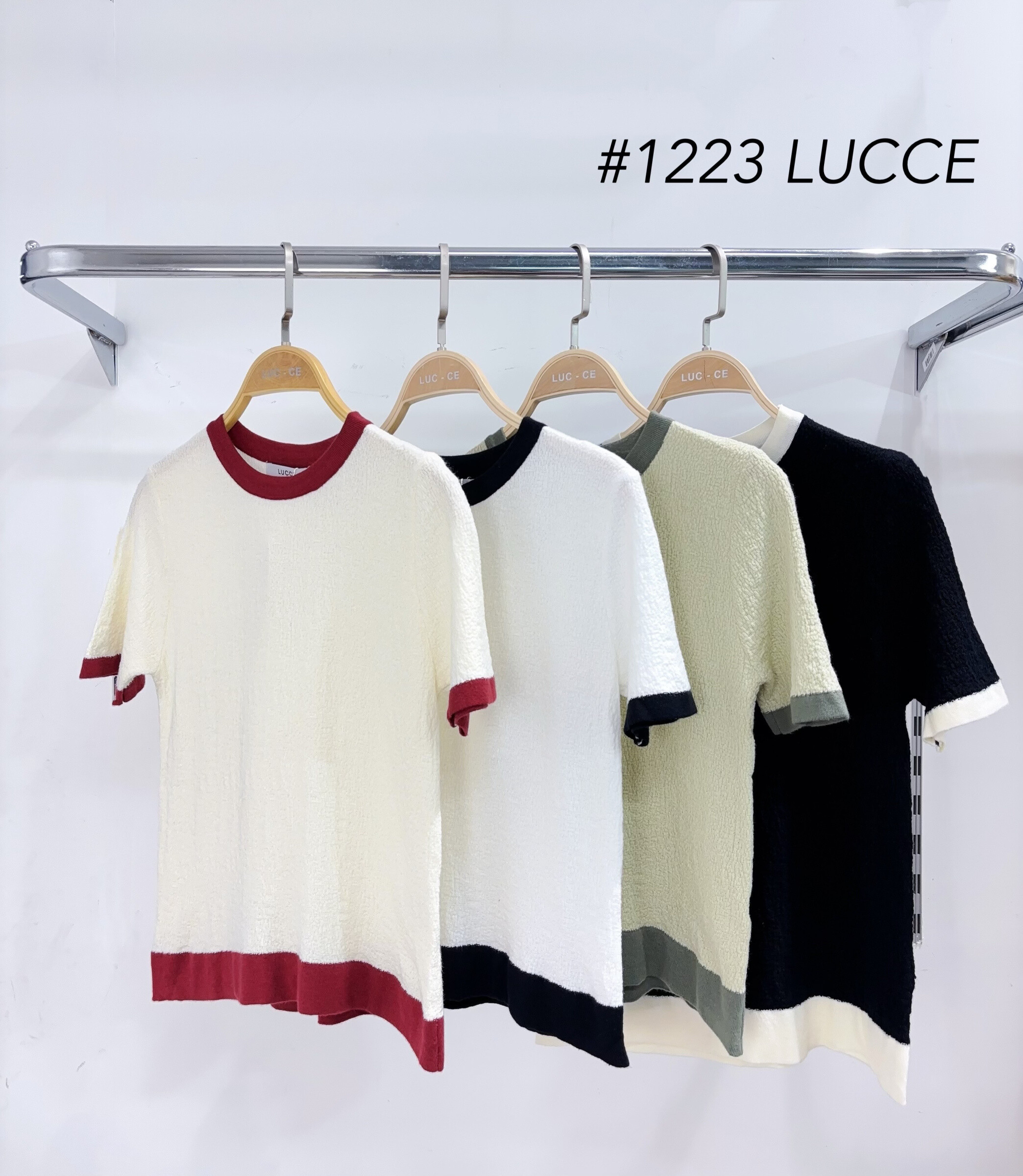 Grossiste LUCCE - Top en maille bicolore