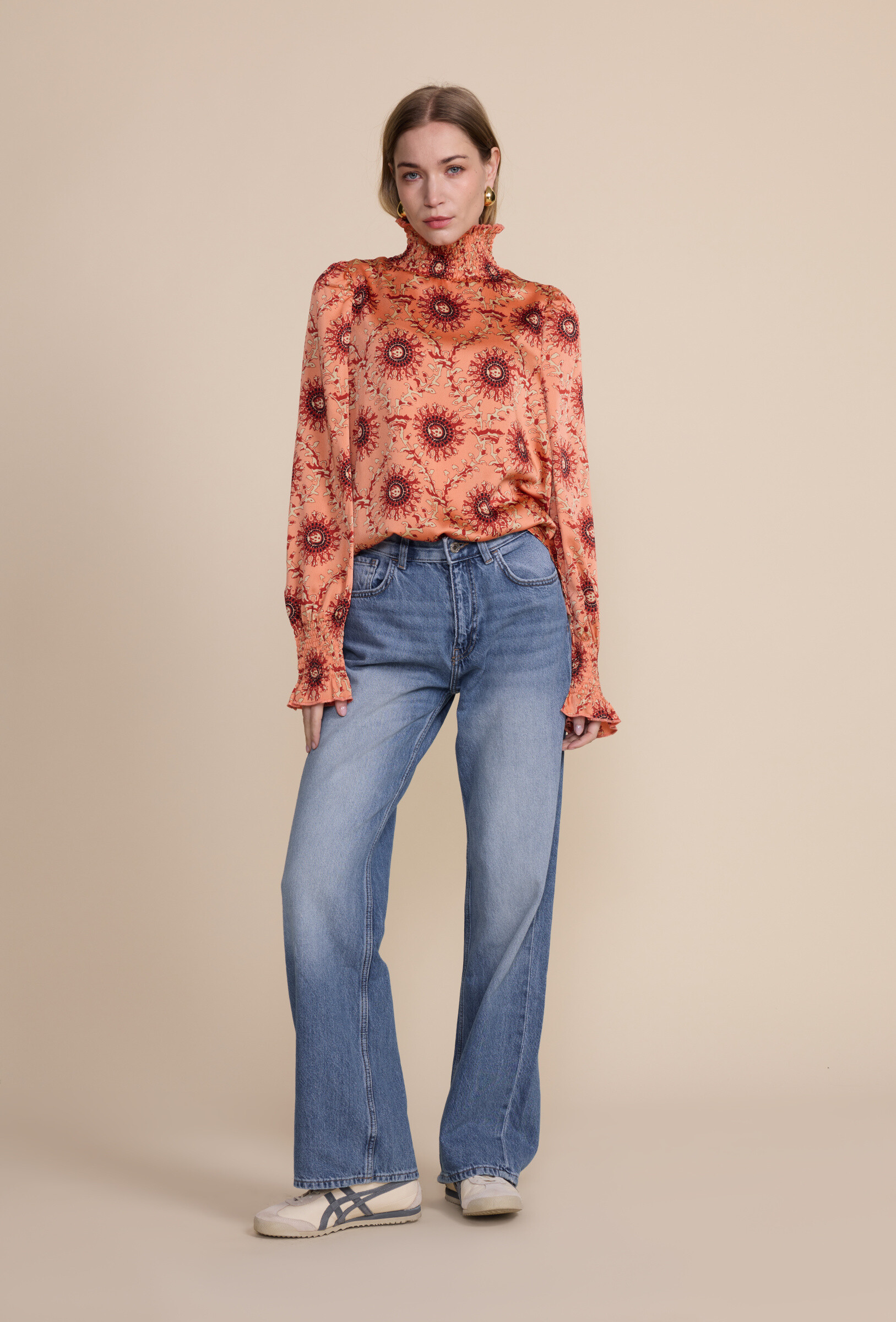 Grossiste LUCCE - Blouse imprimée avec manches bouffantes