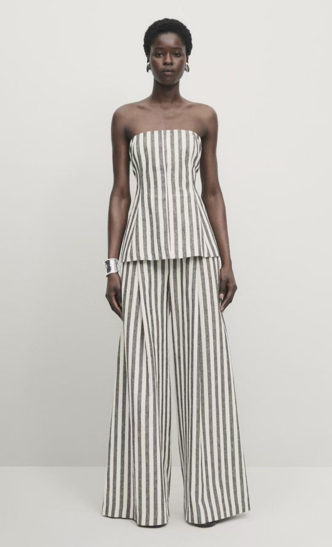 Mayorista LUCCE - Top bustier de lino a rayas