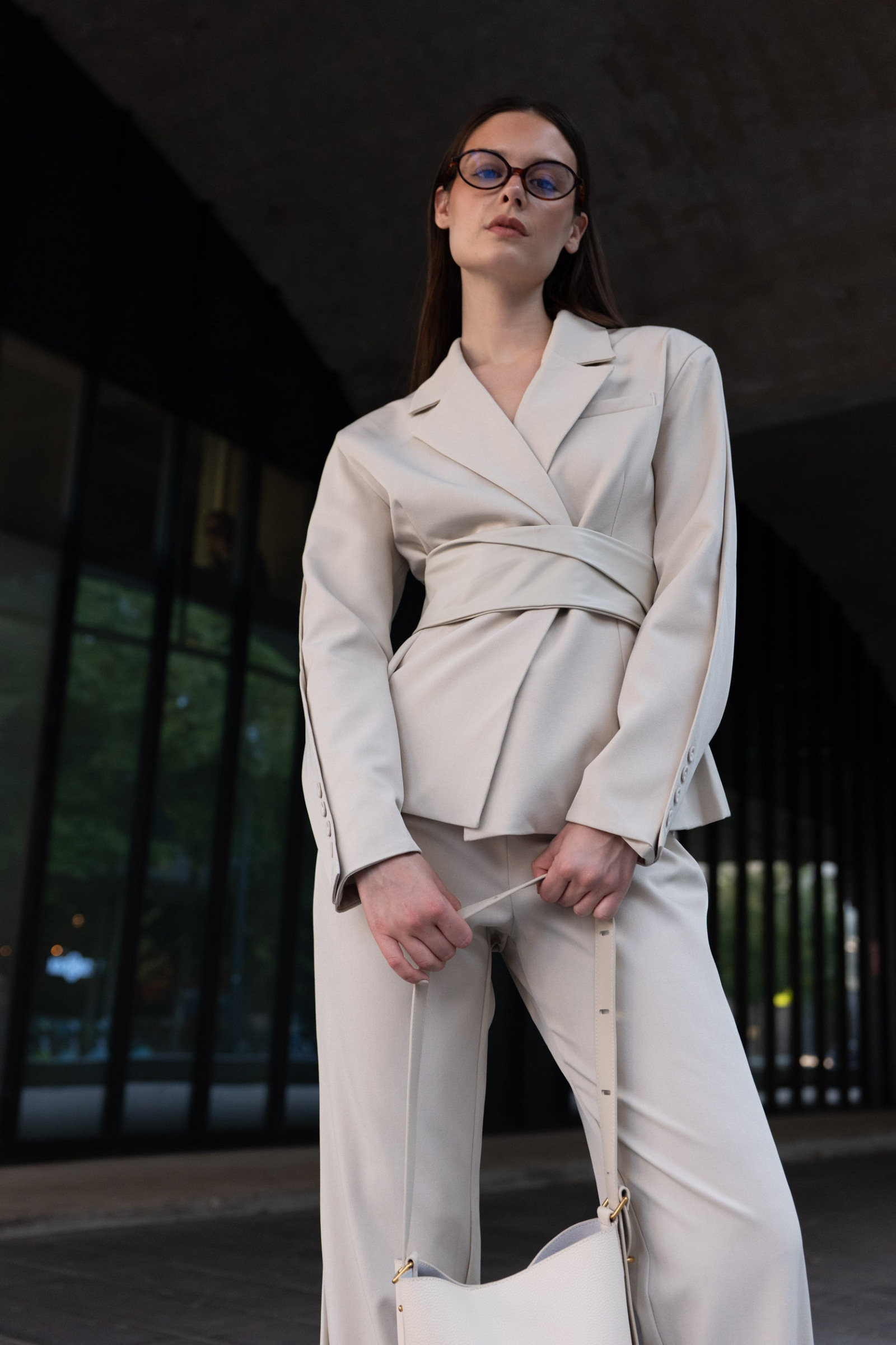 Mayorista LUCCE - Chaqueta blazer con cinturón de cuero sintético
