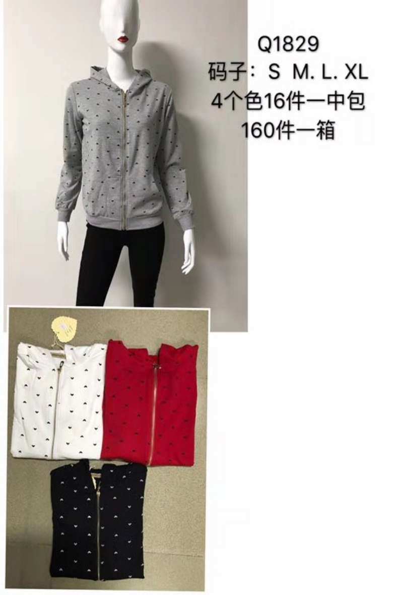 Wholesaler Lucky 2 - Zip hoodie with printed hearts