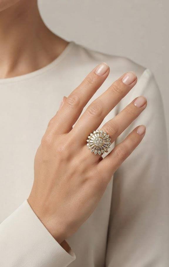 Wholesaler LUCKY BIGIOTTERIA - ELEGANT STAINLESS STEEL RING WITH RHINESTONES