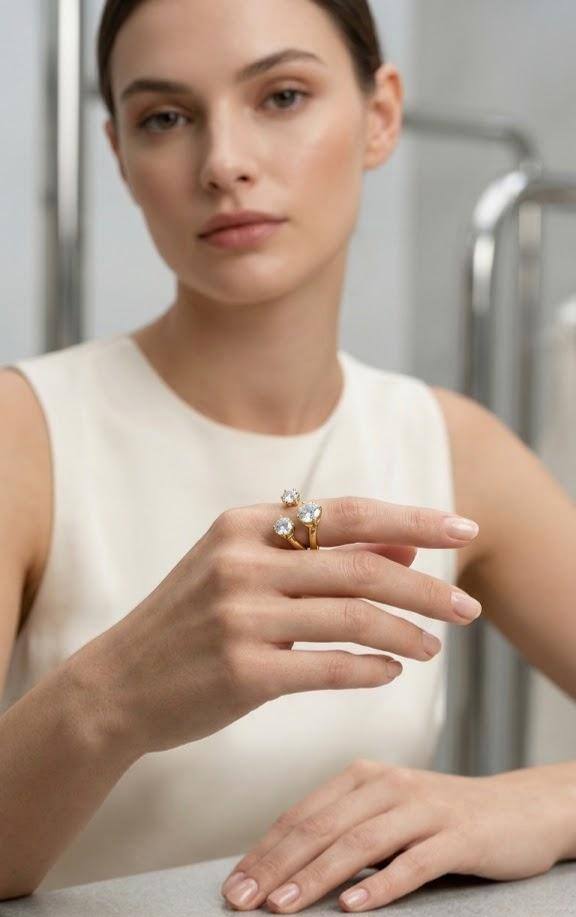 Wholesaler LUCKY BIGIOTTERIA - STAINLESS STEEL RING WITH RHINESTONES
