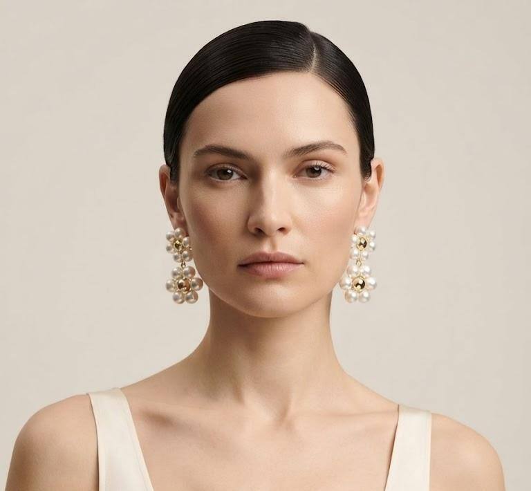 Wholesaler LUCKY BIGIOTTERIA - Flower-shaped pearl earrings