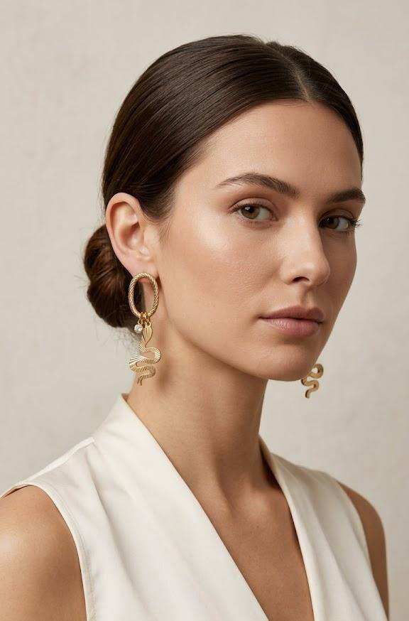 Wholesaler LUCKY BIGIOTTERIA - Stainless steel snake-shaped earrings