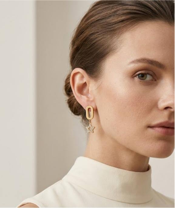 Wholesaler LUCKY BIGIOTTERIA - Stainless steel star-shaped earrings with rhinestones