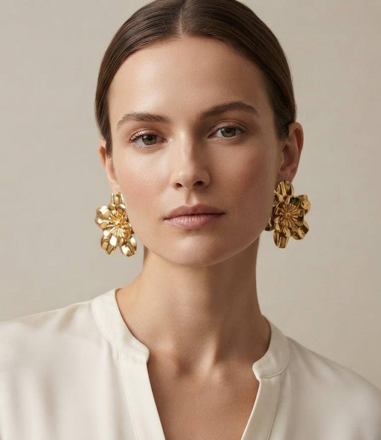 Wholesaler LUCKY BIGIOTTERIA - STAINLESS STEEL EARRINGS FLOWER SHAPE