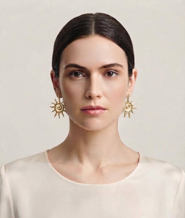 Wholesaler LUCKY BIGIOTTERIA - STAINLESS STEEL EARRINGS SUN SHAPE