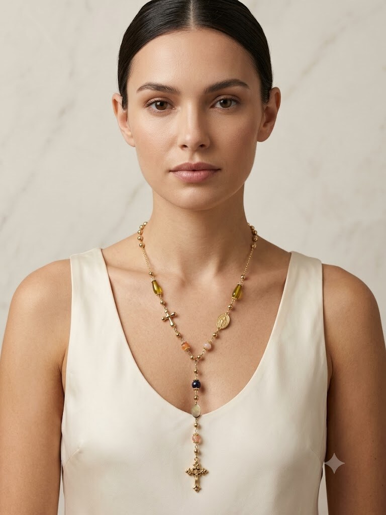 Wholesaler LUCKY BIGIOTTERIA - LONG STAINLESS STEEL NECKLACE WITH CROSS