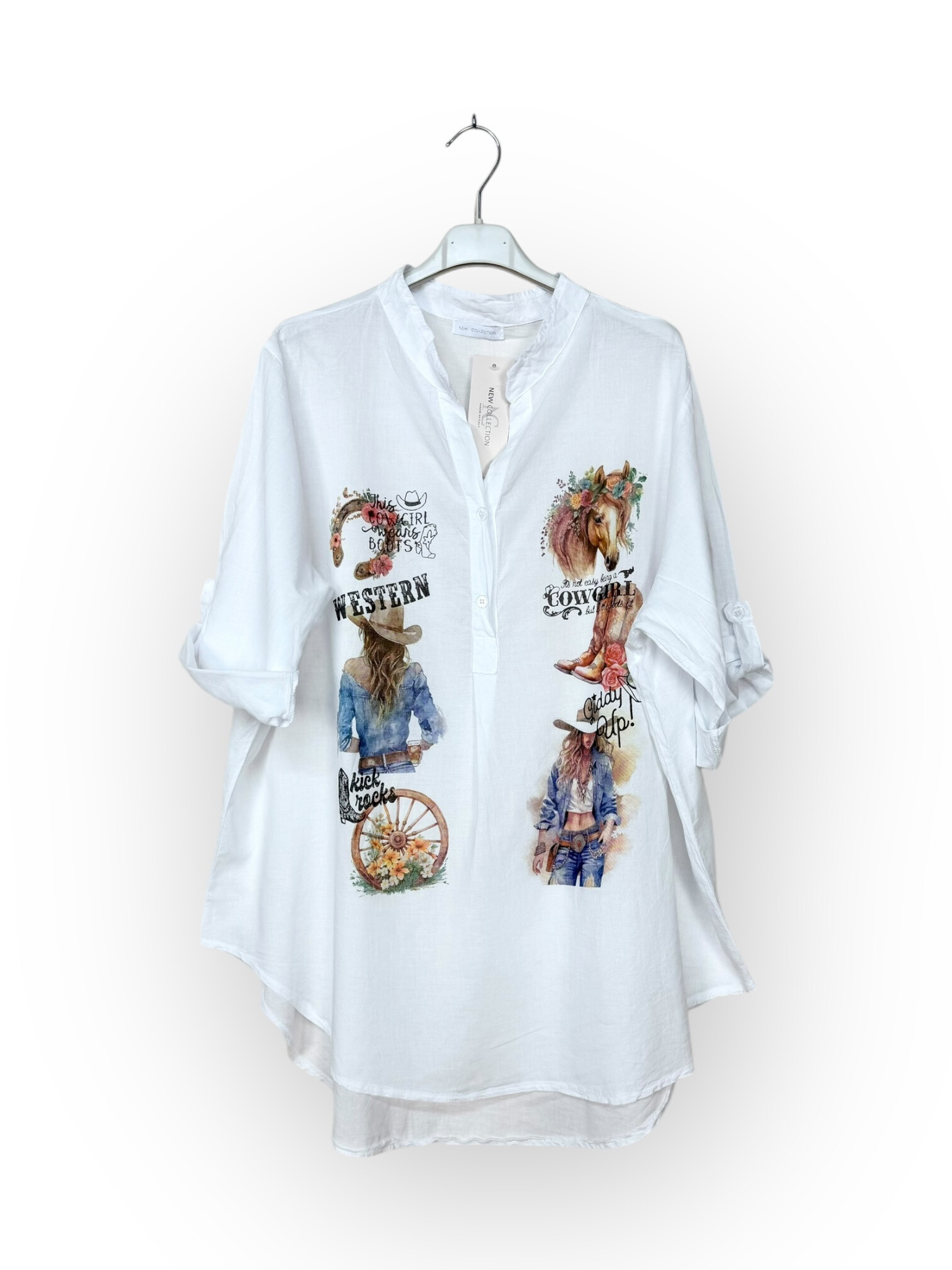 Grossiste Lucky Nana - Blouse en coton avec imprimé