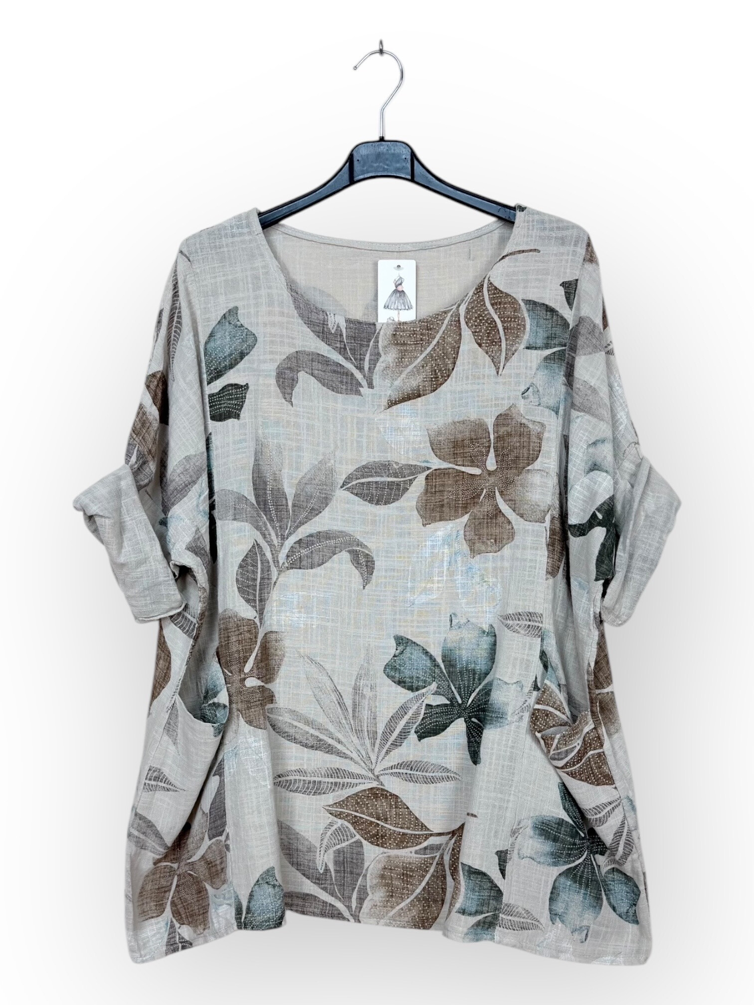 Grossiste Lucky Nana - Blouse en coton à motif floraux avec deux poches
