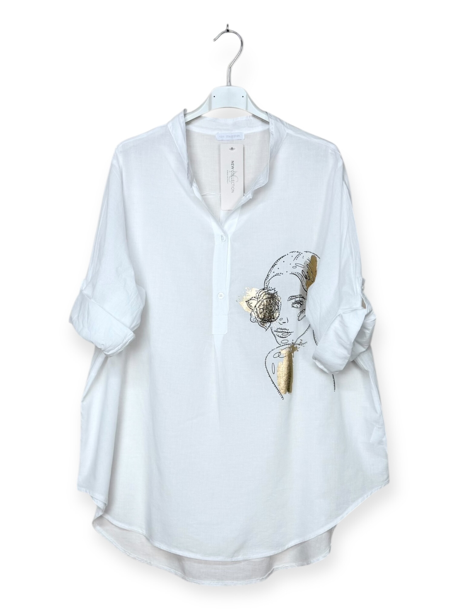 Großhändler Lucky Nana - Baumwollbluse mit Druck