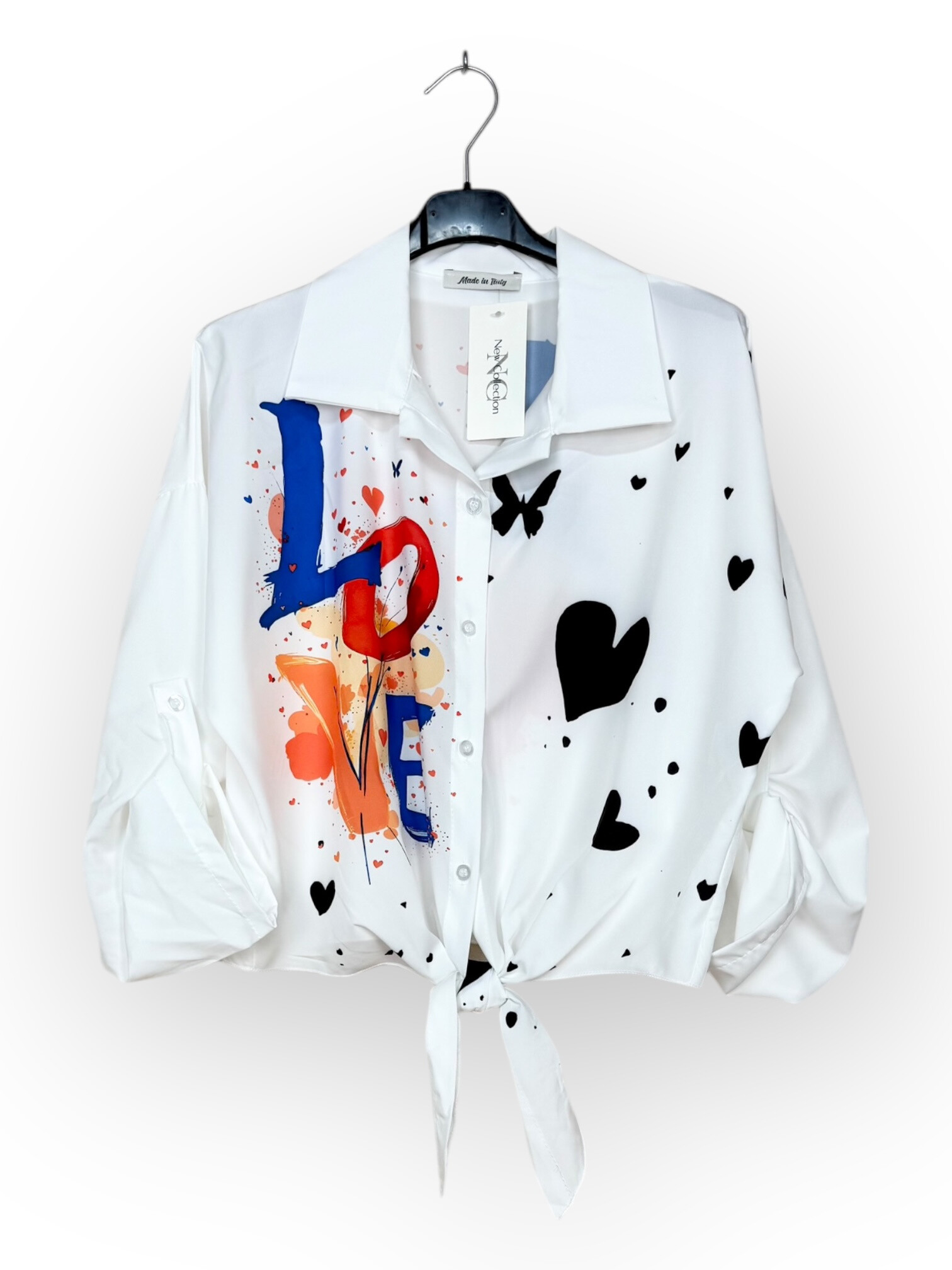 Grossista Lucky Nana - Camicia lunga con bottoni stampata