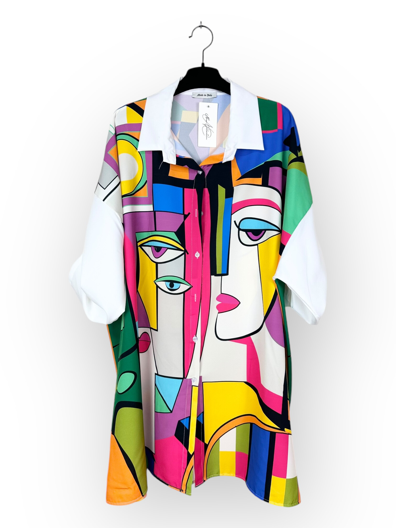 Grossista Lucky Nana - Camicia lunga con bottoni stampata