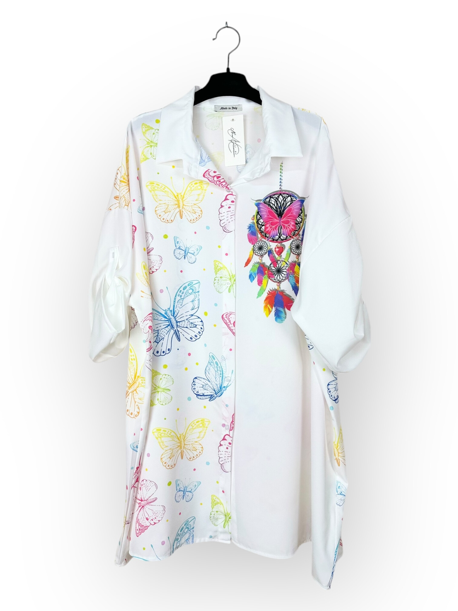 Grossista Lucky Nana - Camicia lunga con bottoni stampata