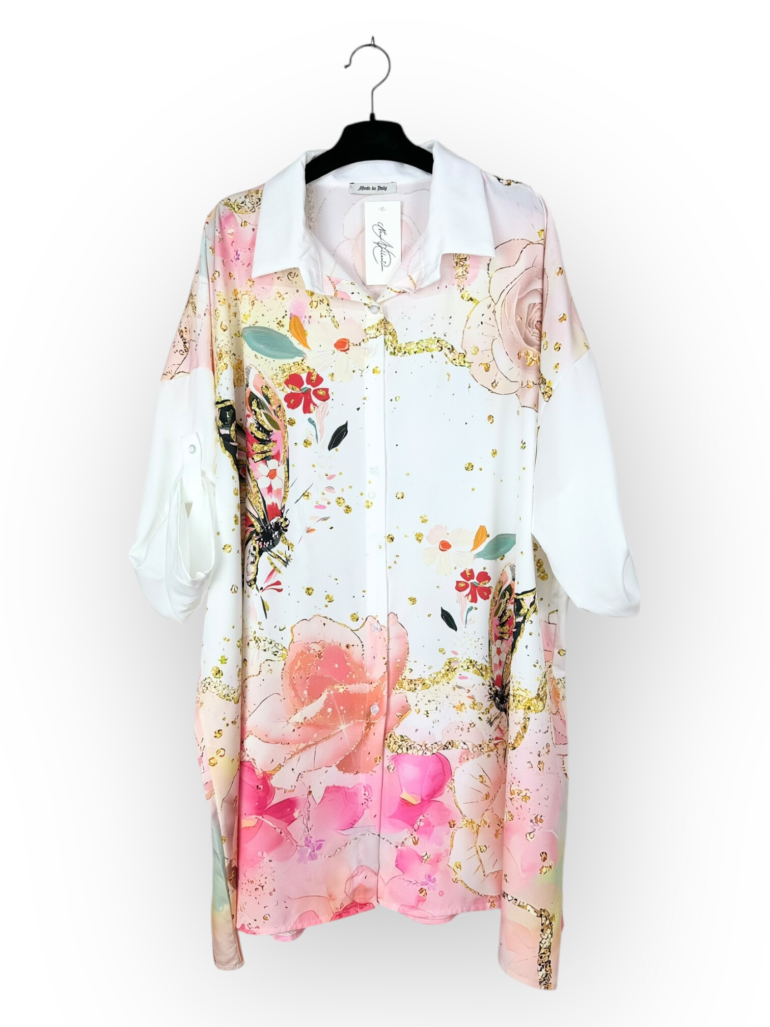 Grossista Lucky Nana - Camicia lunga con bottoni stampata