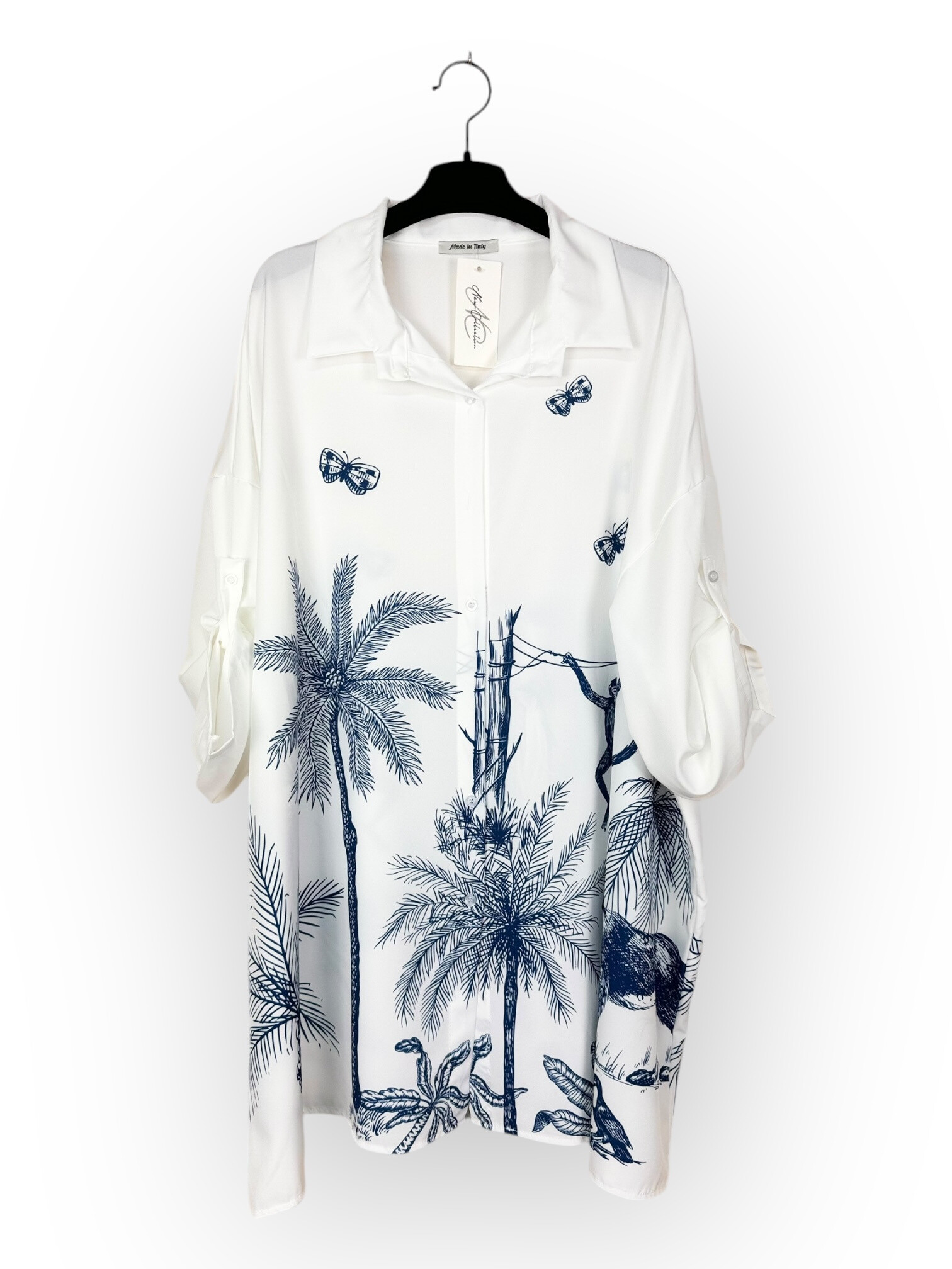 Grossista Lucky Nana - Camicia lunga con bottoni stampata