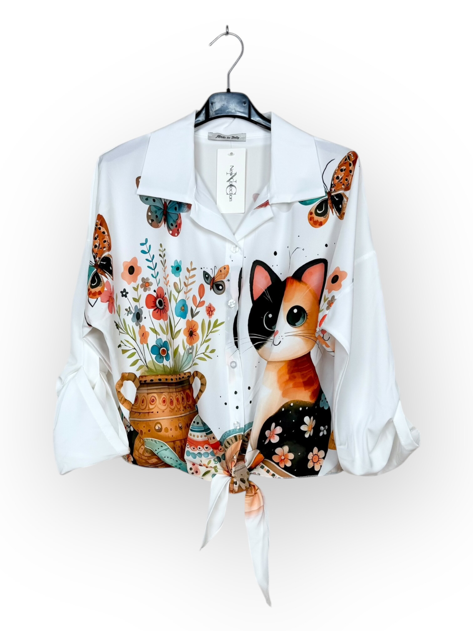 Grossista Lucky Nana - Camicia lunga con bottoni stampata