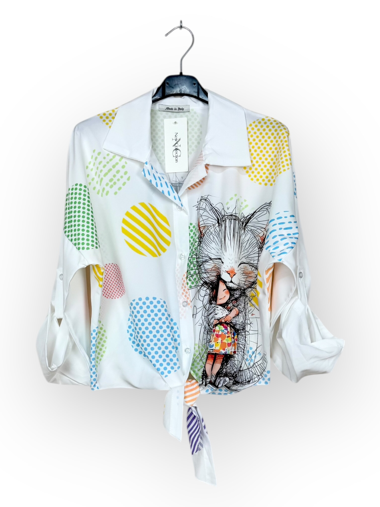 Grossista Lucky Nana - Camicia lunga con bottoni stampata